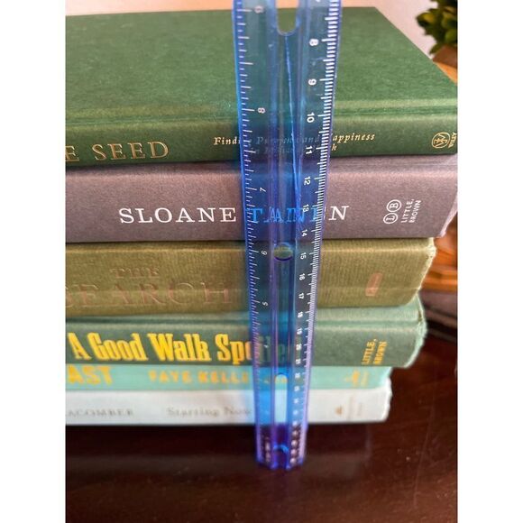 COPY - Modern Hardback Books by Color Greens w/ Grey set of 7 - Picture 3 of 4